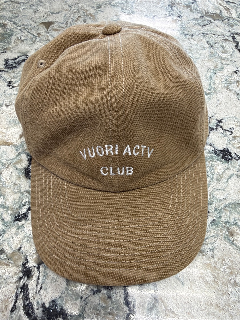 Vuori Tan Brown Embroidered Activ Club Baseball Cap Hat